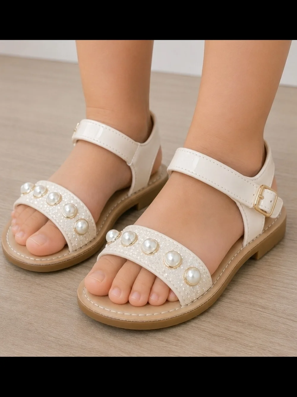 Cupcakes & Cashmere Kids Pearl Pink Glitter Sandals Toddler Girls Size 5
